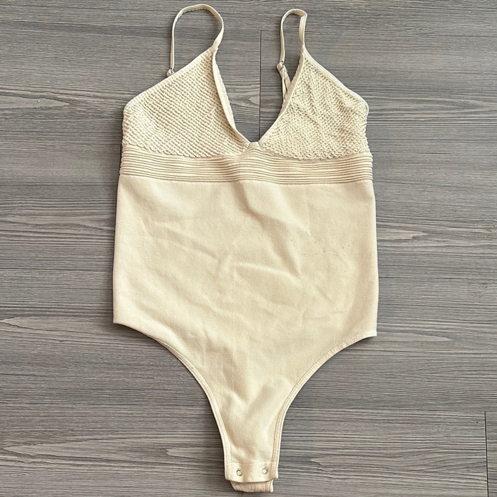 Free People cream bodysuit